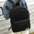 thumbnail image 4 of Student Solid Color Canvas Backpack Bag Fashion Travel College Style Backpack, 4 of 5