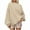 Khaki, variant on HAiming Oversize Womens Tops Casual Long Sleeve Pullover Solid Color Sports Clothes Trendy Fall Winter Blouse