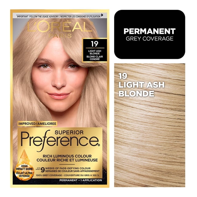 L'Oreal Paris Superior Preference Permanent Hair Color, Oil-in-Gel, Light Ash Blonde, 1 unit