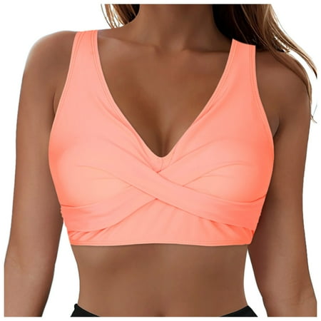 vigerkar Women Bikini Tops - Push Up Swim Top Only Bra Padded Bathing Suit Top 2025 Swimsuit Tops Pink  XXL