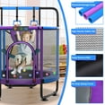 thumbnail image 5 of YORIN Trampoline for Kids, 65'' Toddler Mini Trampoline with Enclosure Net, Basketball Hoop, 5.5FT Indoor/Outdoor Kids Trampoline with Swing, Adjustable Gymnastics Bars, Gifts for Boys Girls, 650LBS, 5 of 7