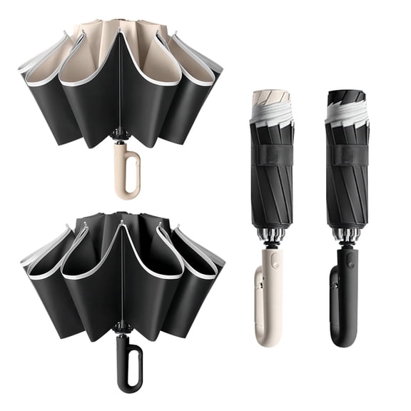 GIRACOA 2 PCS Compact Travel Umbrellas – Auto Open Close, UPF 50  Sun Protection & Reflective Strip for Safety
