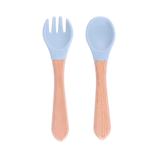 Wooden Handle Fork Spoon Set Tableware Kitchen Cutlery Durable Smooth Finish For Dining Camping Travel