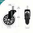 thumbnail image 6 of Office Chair Wheels Replacement,Rubber Wheels Universal,Fit 3" Chair Casters Incredibly Smooth & Quiet Casters Heavy Duty Chair Wheels,Fits 98% Chair,Caster Set of 5, 6 of 10