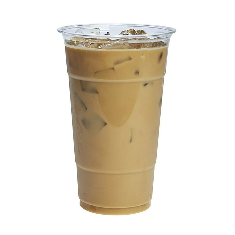 Ice cubes stored in plastic cups for cheap iced coffee. You just add the  coffee near the exit after you have paid.