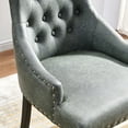 thumbnail image 3 of Tufted Chair Dine Chair Set of 2 Upholstered Dining Chair Solid Wood Legs Upholstered Stools Dining Living Room Hotel Restaurants Meeting, 3 of 6