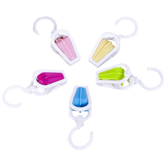 EeaseMX 20 pinzas de plástico multifuncionales para ropa, pinzas para ropa, perchas de viaje, pinzas resistentes al viento para cortinas (color aleatorio)