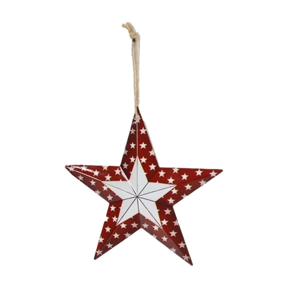 Rustic Farmhouse Metal Wall Decor Red White Blue Star Hanging Decor Fourth of July Patriotic Living Room Home Accent
