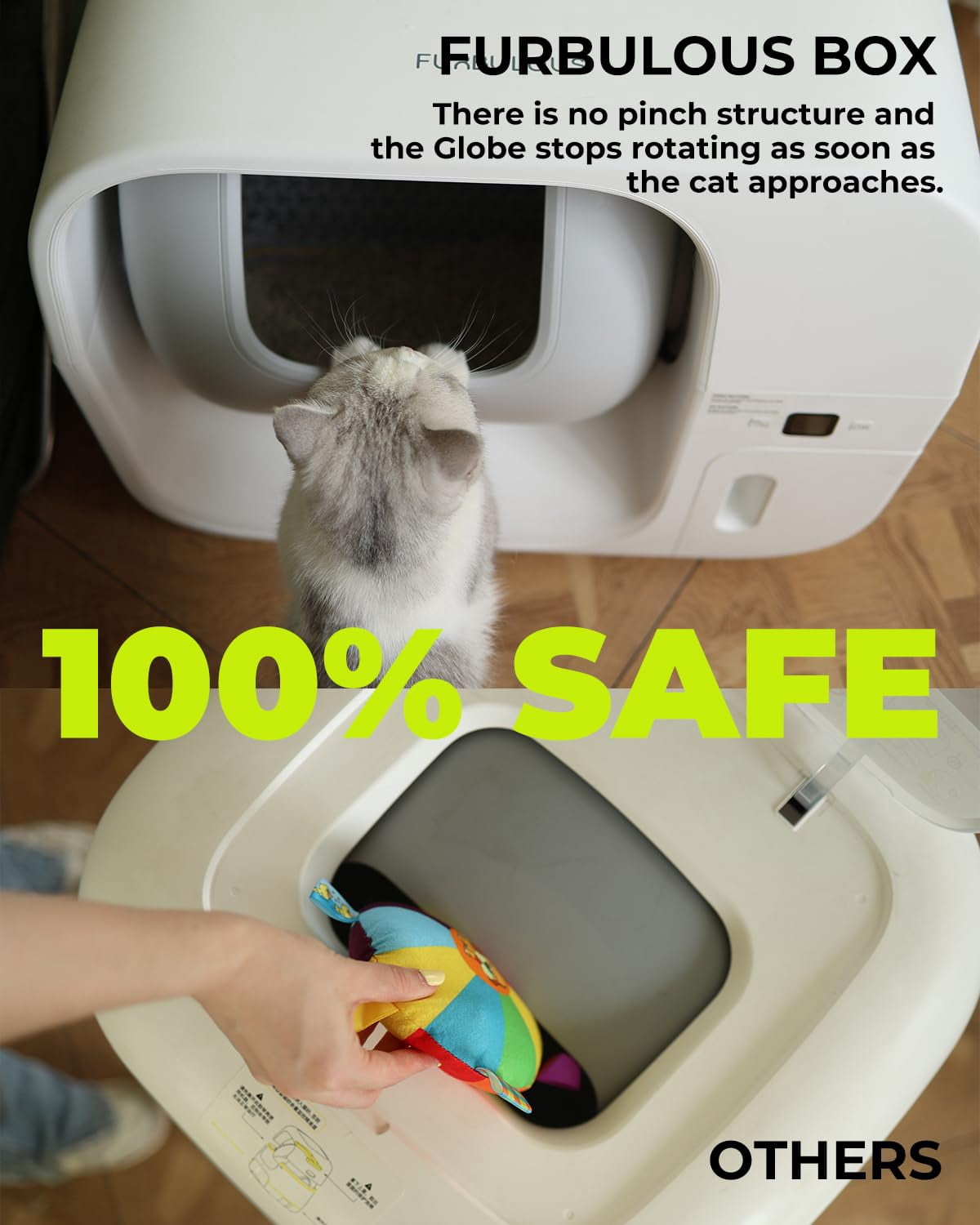 FURBULOUS Automatic Cat Litter Box Self-Cleaning, Self-Packing, Odor-Free & Leak-Proof – with App Control & Safety Assured
