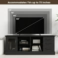thumbnail image 4 of Demi Bonn TV Stand for 65" TVs, Entertainment Center with 3 Drawers and 2 Glass Shelves, Modern Media TV Console Table for Living Room Bedroom, Black, 4 of 11