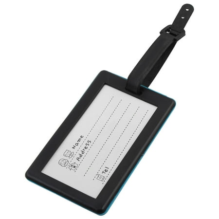 Rectangle Name Tags - Unique Bargains Letters Pattern Rectangle Bag Name Message Card Label Luggage Tag Blue