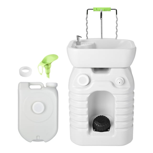 Yescom 45L Portable Camping Sink & 24L Water Tank with Soap Dispenser & Towel Holder with Pump Safe Mobile Sink for RV Travel Outdoor