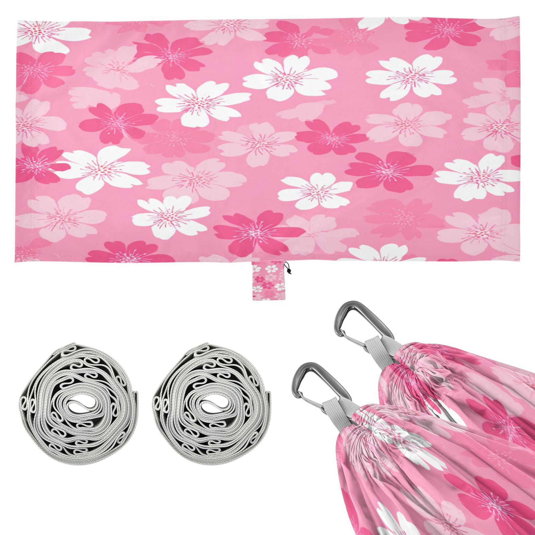Hammock Camping Hammock Nylon Portable Hammock Travel Camping Hammock Pink Flower Seamless Print