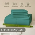 thumbnail image 3 of Sacred Thread Rayon Derived from Bamboo Sheets Queen Size, 18'' Deep Pocket Cooling Sheets for Hot Sleepers, 6 PC Cooling Sheets (Queen Size) (Teal), 3 of 9