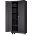 thumbnail image 4 of Cterwk 71"H Metal Garage Storage Cabinet with Shelves and Lock, Heavy Duty Metal Cabinet for Garage, Workshop, Office, Black, 4 of 9