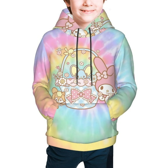My Melody Kids' Hoodie 3D Print Sweatshirt Soft Pullover Hooded with Big Pockets Fans Gifts for Boys or Girls Small