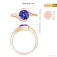 thumbnail image 5 of ANGARA Natural Semi Bezel-Set Solitaire Round 1.8 ct Tanzanite Bypass Ring in 14K Rose Gold for Women (Size-8mm) | December Birthstone, Anniversary, Jewelry Gift for Women | Natural Tanzanite Ring, 5 of 9