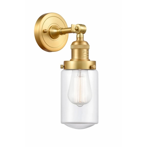 203-SG-G312-LED-Innovations Lighting-Dover-3.5W 1 LED Wall Sconce in Traditional Style-4.5 Inches Wide by 12.75 Inches High Satin Gold Finish with