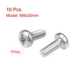 thumbnail image 2 of Unique Bargains M8x20mm Machine Screws Pan Phillips Cross Head Screw Bolts 10Pcs, 2 of 3
