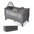 thumbnail image 3 of Pack n Play,Playard with Bassinet Foldble Playpen with Wheels,Changing Table for Newborn to Toddler(Gray), 3 of 14