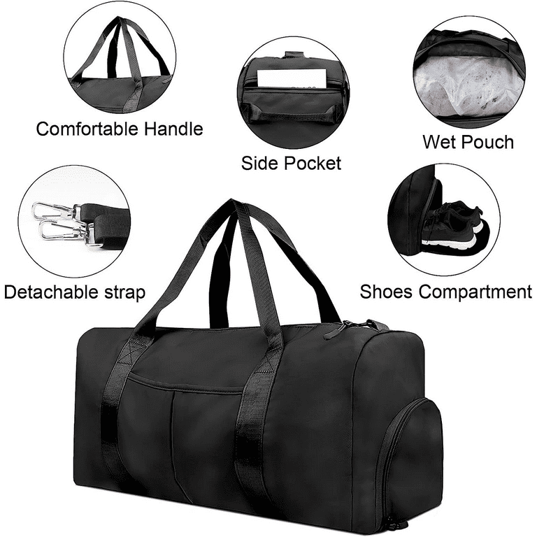 Woerma Carry on Bags for Flight, Travel Duffel Bag, Extra Large Duffle Bag, Foldable Weekender Bag with Shoes Compartment, Water-proof & Tear