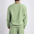 thumbnail image 6 of GuangCheng Mens Waffle Knit Crew Neck Sweatshirts,Baggy,Pullover,Soft,Breathable,Comfortable Loungewear Tops,Green,Size M, 6 of 7