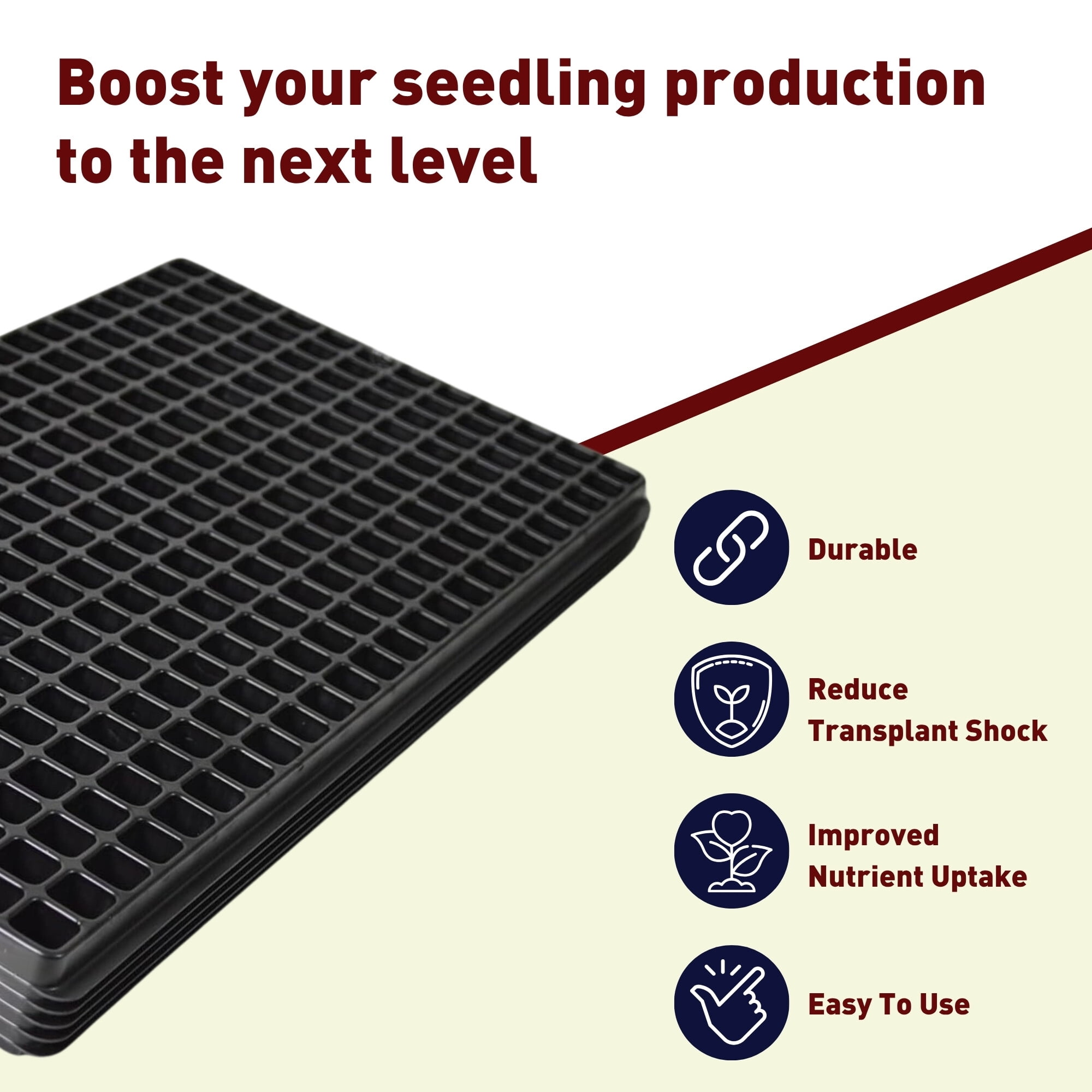 288 Cell Plug Seed Starting Tray – Heavy-Duty Seedling Germination and Propagation Tray - 50 Packs