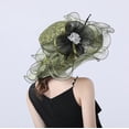 thumbnail image 5 of Organza Church Fascinator Wedding Tea Party Derby Hats for Women Flower Wide Brim Sun Hat, 5 of 6