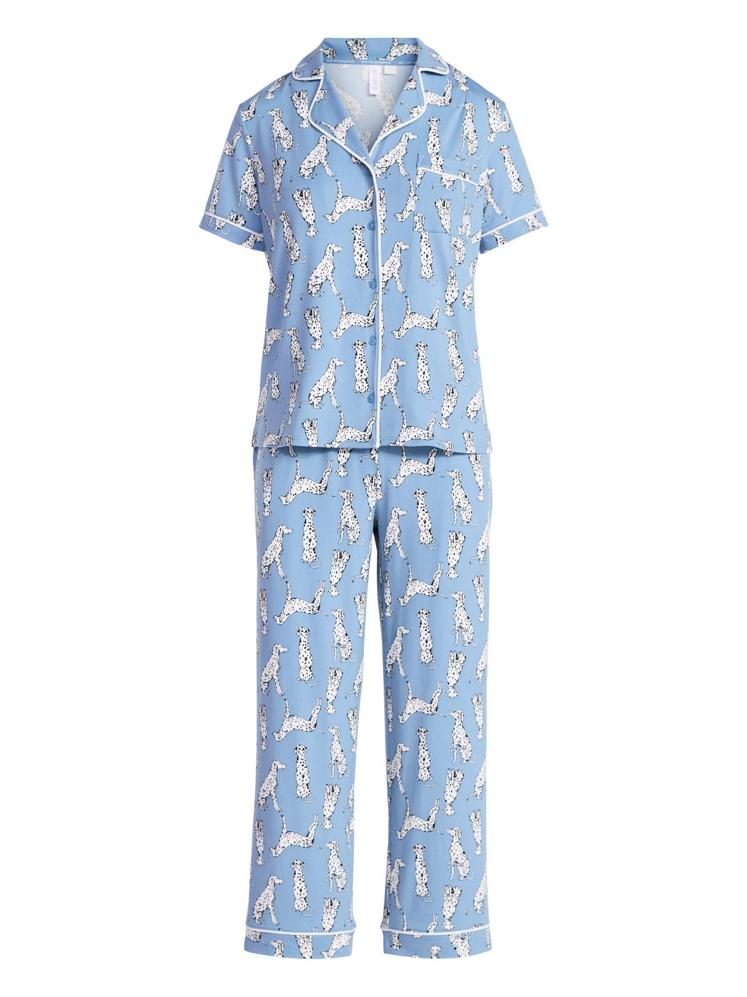 Joyspun Women's Dreamy Soft Collection Notch Collar Top and Capri Pants Pajama Set, 2-Piece, Sizes XS-3X