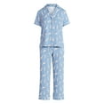 thumbnail image 5 of Joyspun Women's Dreamy Soft Collection Notch Collar Top and Capri Pants Pajama Set, 2-Piece, Sizes XS-3X, 5 of 5