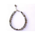 thumbnail image 3 of Labradorite 6x4mm Rectangle Shape Smooth Cut Beads 7 inch Adjustable Silver Plated Clasp Bracelet for men, women, unisex. Link Chain Stacking Bracelet.|LINK_04014, 3 of 5
