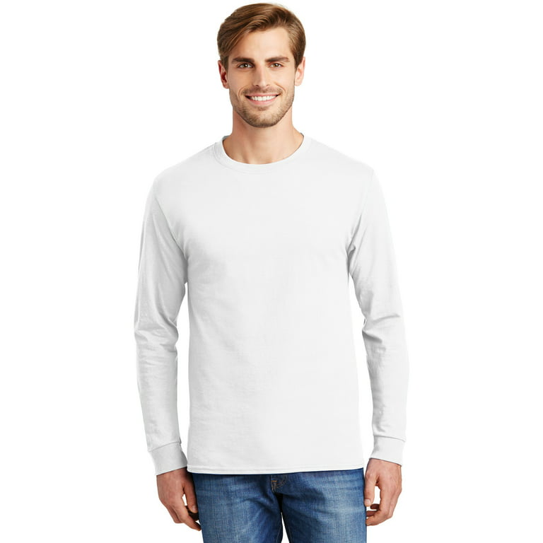 tidligere Havn på Tagless 100% Cotton Long Sleeve T-Shirt - Walmart.com
