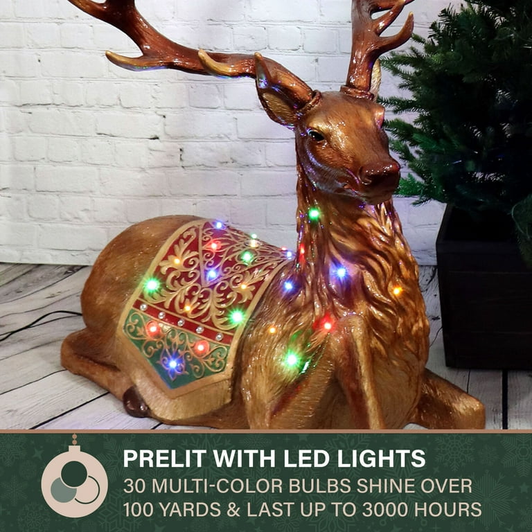 Fraser Hill Farm LED Standing Deer Figurine, 5 ft, FFRS060