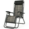 thumbnail image 3 of Gymax Folding Rattan Patio Lounge Chair Recliner w/ Headrest, 3 of 8