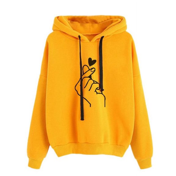 Women Warm Long Sleeve Cute Print Hooded Sweater Outwear