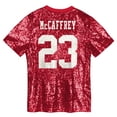 thumbnail image 3 of Women's Christian McCaffrey Scarlet San Francisco 49ers Player Name & Number V-Neck Fashion Jersey, 3 of 3