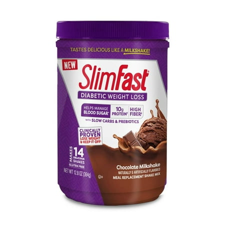 Slimfast Diabetic Weight Loss, Chocolate Milkshake Mix -10g of Protein -