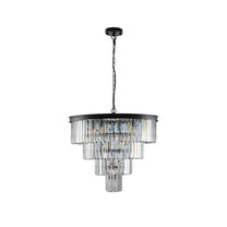 Contemporary Crystal Modern Chandeliers Crystal Ceiling Chandelier 4 Tier Black Chandelier Lighting for Dining Room Living Room Bedroom (Bulbs Not included)