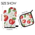 thumbnail image 2 of Yayeee Oven Mitts and Pot Holder Set of 4 Heat Resistant Kitchen Gloves Baking Hot Pad, White Apple Pattern, 2 of 5