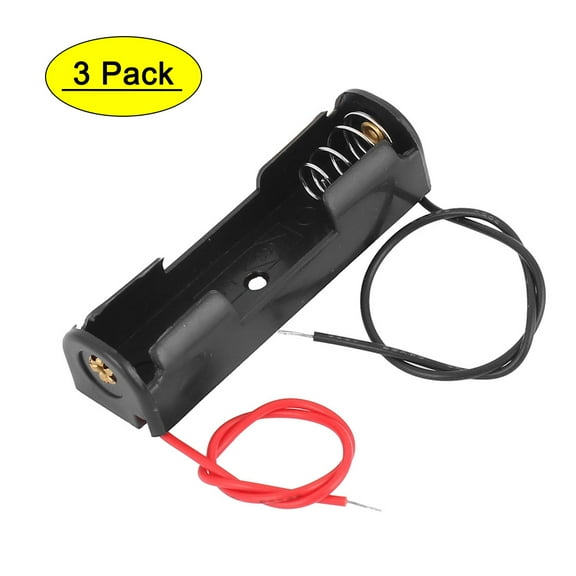 Dual Wires Spring Clip Plastic Batteries Case Holder for 1.5V AA Battery 3Pcs