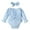 Blue, variant on EnJoCho Toddler Casual Romper Tops Baby Girl Cute Solid Romper Long Sleeved Bow Loose Harness Outside Bodysuit Headband Set Jumpsuit Fashion Fall Outfits