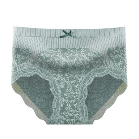

iOPQO panties for women Women Comfortable Lace Edge Middle Waist Triangle Underwear Women s Panties Green One Size