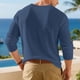 thumbnail image 5 of pstuiky camisas de manga larga para hombre, Top informal holgado de color liso con medio botón, mangas largas y cuello redondo para hombre Tops de talla grande para hombre xl, 5 of 7