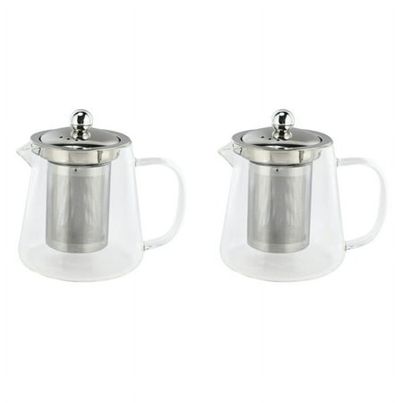 

2X 5Sizes Good Clear Borosilicate Glass Teapot with 304 Stainless Steel Infuser Strainer Heat Coffee Tea Pot Tool 380Ml