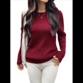 thumbnail image 3 of Suéteres Clásicos Casuales y Modernos para Mujer, Conjuntos de Otoño. Vino Tinto M, 3 of 8