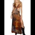 thumbnail image 3 of Vestido de Mujer con Espalda Descubierta, Abertura Alta y Dobladillo Asimétrico Estampado de . Como Se Muestra M, 3 of 10