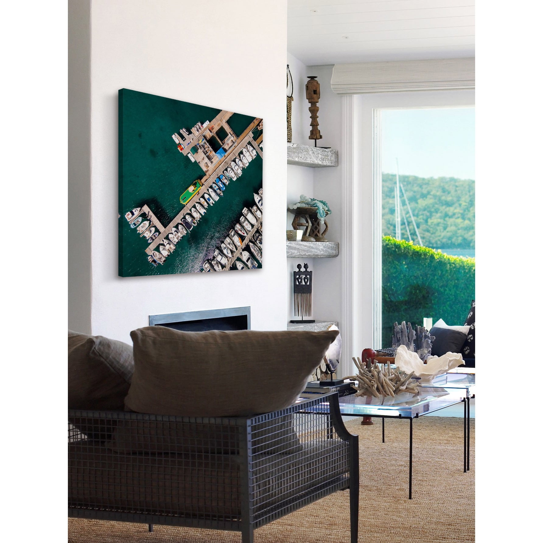 Marmont Hill "Neatly Docked Boats" by Karolis Janulis Painting Print on Wrapped Canvas