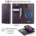 thumbnail image 3 of ShieldFlex for Samsung Galaxy S25 Edge Case Detachable Wallet Case with Card Holder, 2 in 1 PU Leather Flip Folio with RFID Blocking Stand Shockproof Phone Cover 6.7 Inch 2025,Purple, 3 of 7