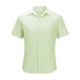 thumbnail image 4 of Zylanna Men's Casual Button Down Shirts, Short Sleeve Textured Breathable Striped Summer Beach Shirts for Men Mint Green, 4 of 5
