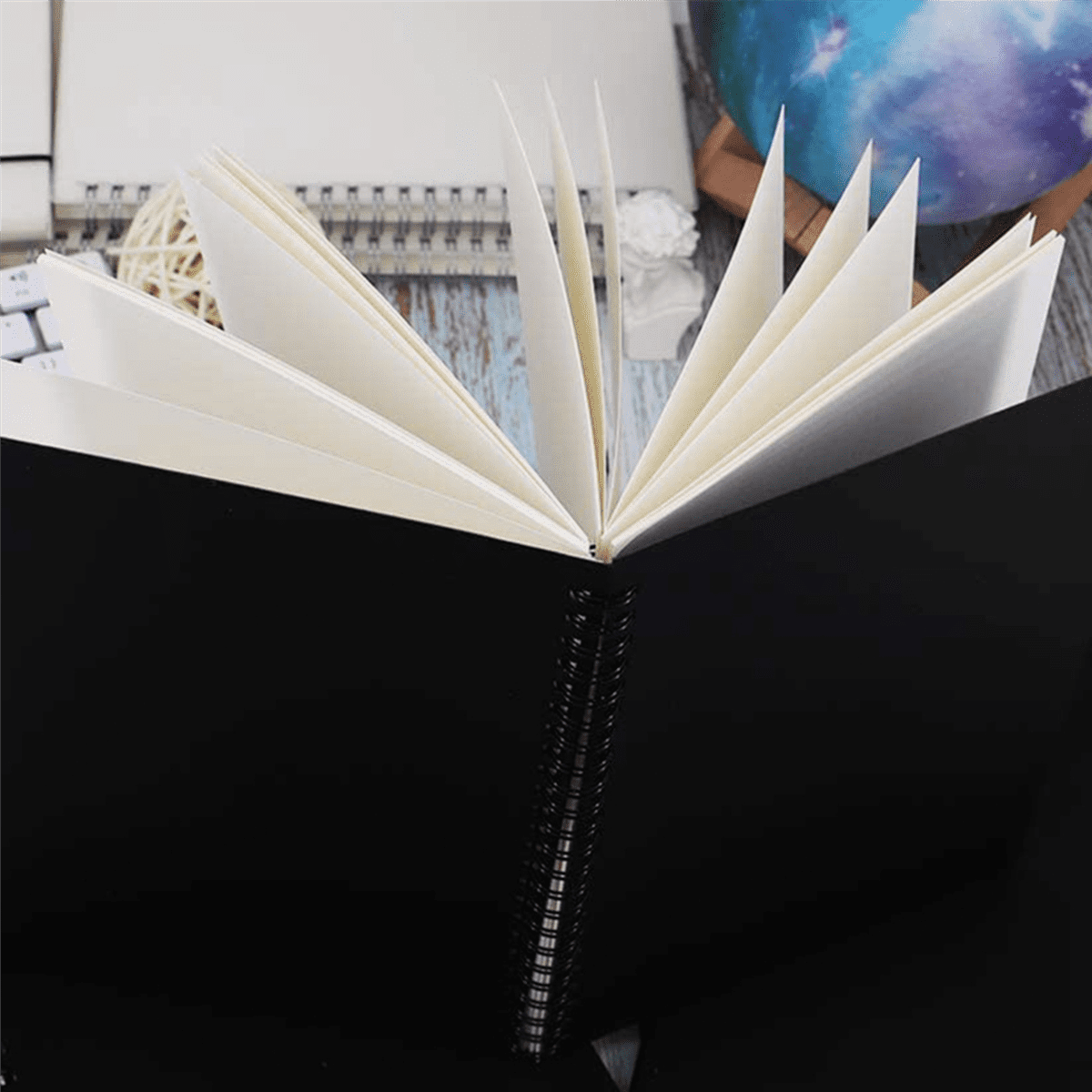 20Pcs A5 Black Spiral Notebook Blank Sketchbook Unruled Journal Pack Thick Blank Paper 50 Sheet 100 Unlined Pages